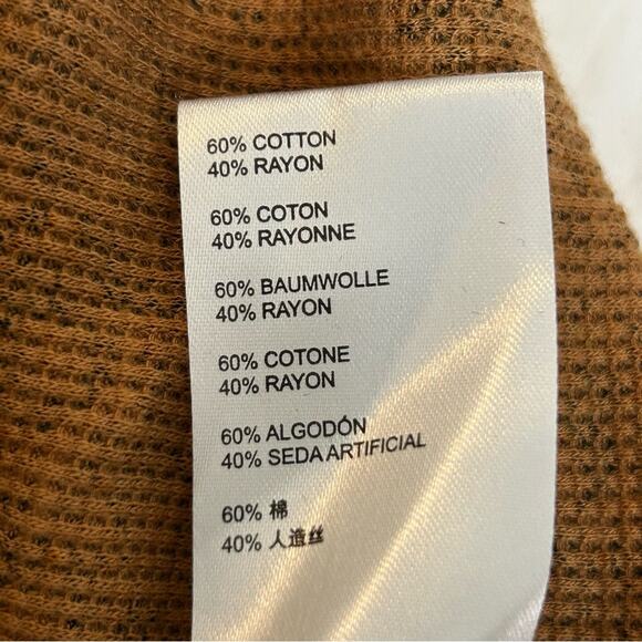 Anthropologie Pilcro Animal Cheetah Leopard Print Split Neck Thermal Top Large - Picture 10 of 10